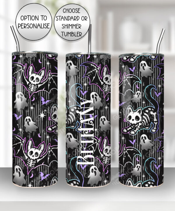 20345 skellie cat bat gothic tumbler 1