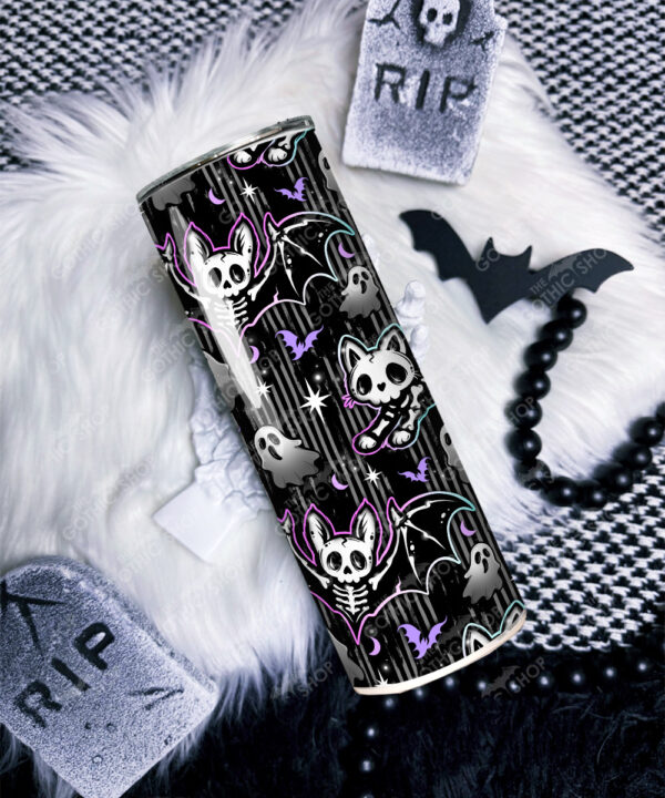 skellie cats and bats gothic 20oz insulated tumbler