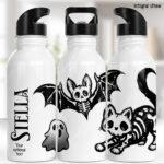 20346 skellie cat bat gothic water bottle 1