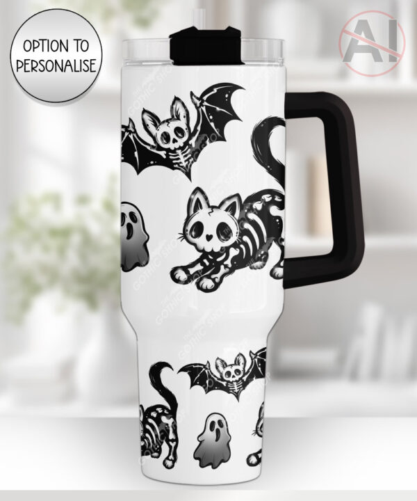 20347 skellie cat bat gothic 40oz tumbler 1