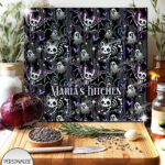 20348 skellie cat bat gothic chopping board 1