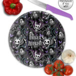 20348 skellie cat bat gothic chopping board 3
