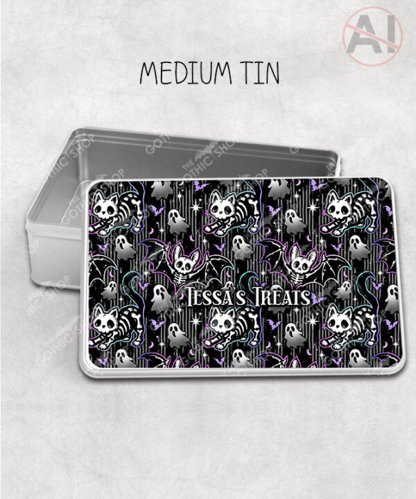 20349 skellie cat bat gothic storage tin 1