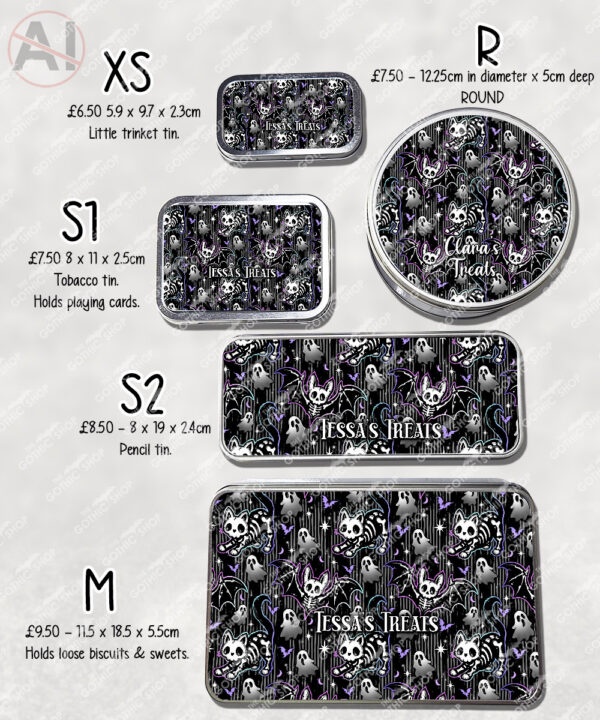 20349 skellie cat bat gothic storage tin 2