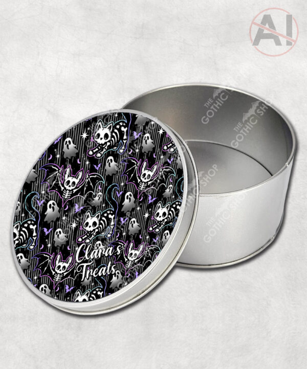 20349 skellie cat bat gothic storage tin 3