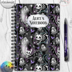 20350 skellie cat bat gothic notebook 1