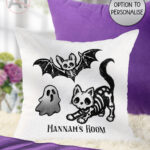 20351 skellie cat bat gothic cushion 1