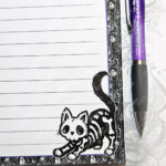 skellie cat & bats spooky gothic halloween a5 notepad
