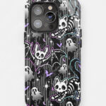 20357 skellie cats bats gothic phone case 1