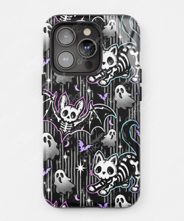 20357 skellie cats bats gothic phone case 1