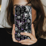 20357 skellie cats bats gothic phone case 3