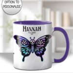 20369 gothic skull butterfly personalised mug 1