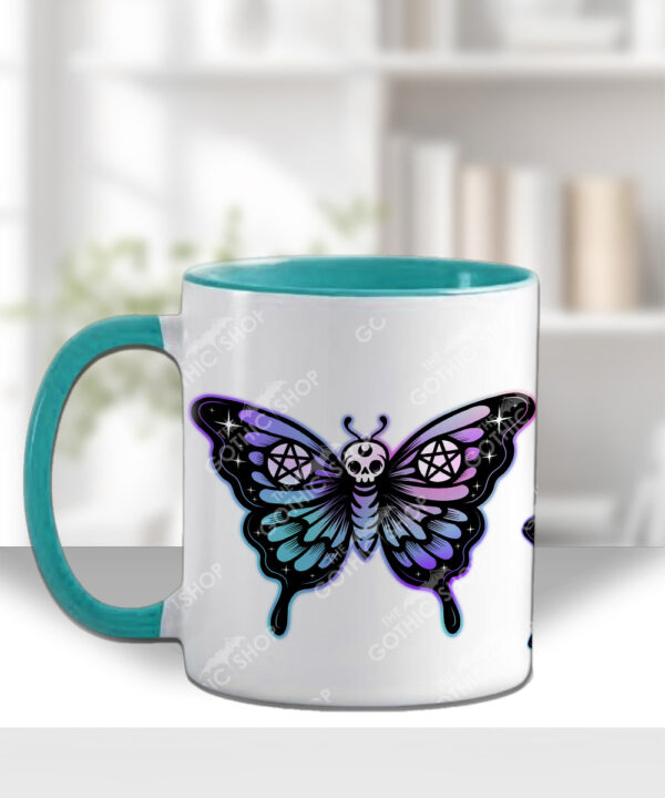 20369 gothic skull butterfly personalised mug 2