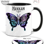 20369 gothic skull butterfly personalised mug coaster
