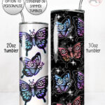 20370 gothic skull butterfly personalised tumbler 1