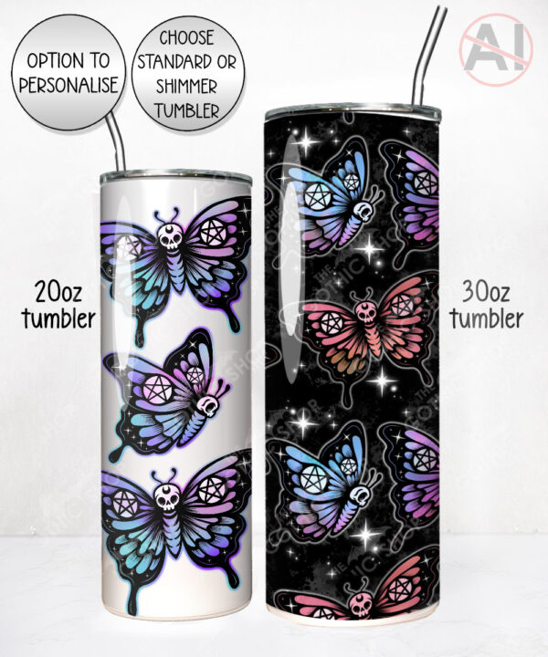 20370 gothic skull butterfly personalised tumbler 1