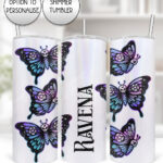 20370 gothic skull butterfly personalised tumbler 2