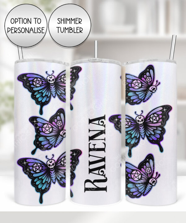 20370 gothic skull butterfly personalised tumbler 2