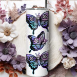 20370 gothic skull butterfly personalised tumbler 3