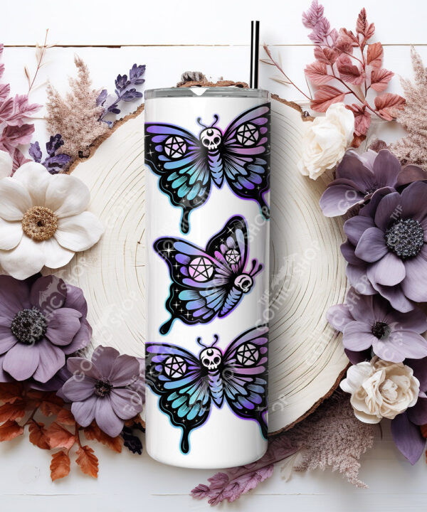 20370 gothic skull butterfly personalised tumbler 3