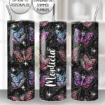20370 gothic skull butterfly personalised tumbler 4