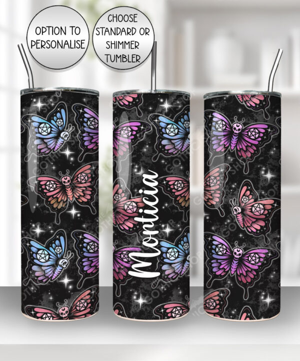 20370 gothic skull butterfly personalised tumbler 4