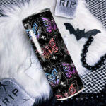 skull butterfly gothic 20oz insulated tumbler