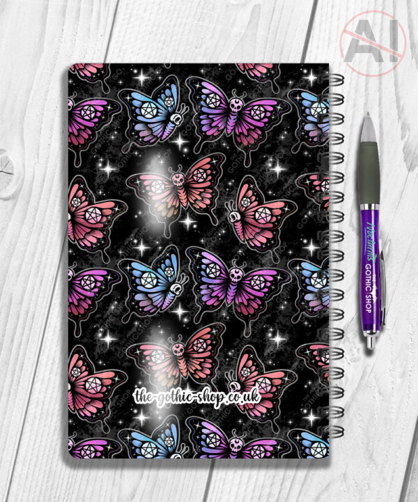 20373 gothic skull butterfly personalised notebook 3