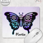 20374 gothic skull butterfly personalised mousemat 1