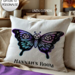 20375 gothic skull butterfly personalised cushion 2