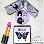20376 gothic skull butterfly personalised compact mirror 1