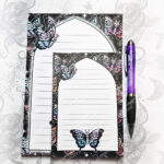gothic skull butterfly a5 notepad