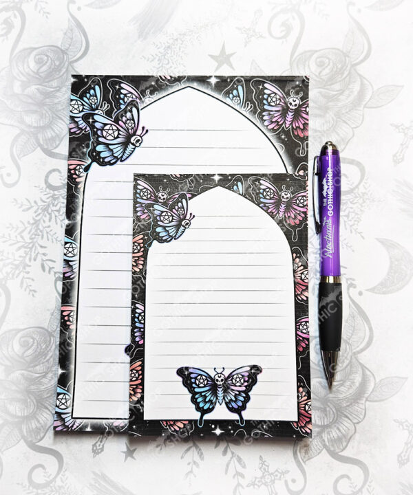gothic skull butterfly a5 notepad