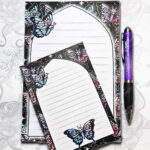 gothic skull butterfly a5 notepad