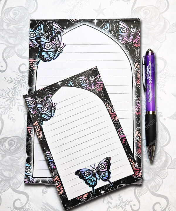 gothic skull butterfly a5 notepad