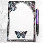 gothic skull butterfly a5 notepad
