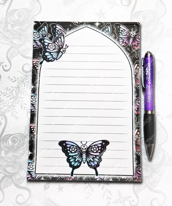 gothic skull butterfly a5 notepad