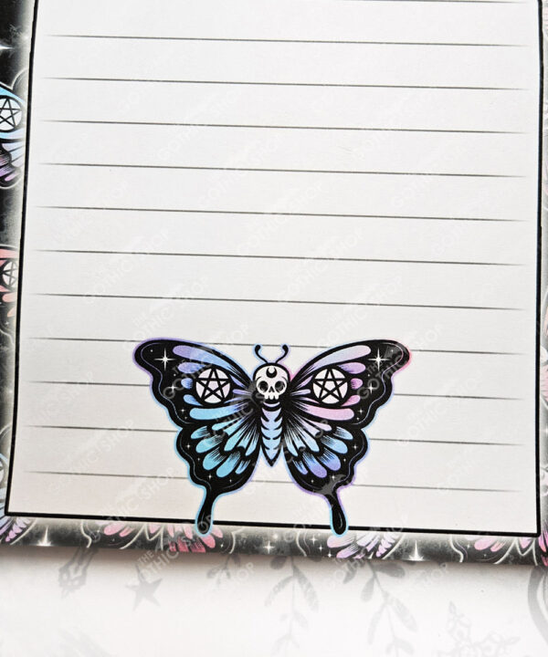 gothic skull butterfly a5 notepad