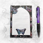 gothic skull butterfly a6 notepad stationery