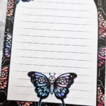 gothic skull butterfly a6 notepad stationery