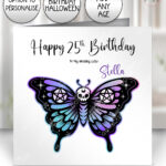 20381 gothic skull butterfly personalised card 1