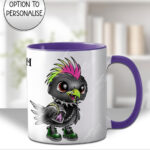 20383 punk quirky crow gothic personalised mug 1