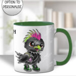 20383 punk quirky crow gothic personalised mug 2