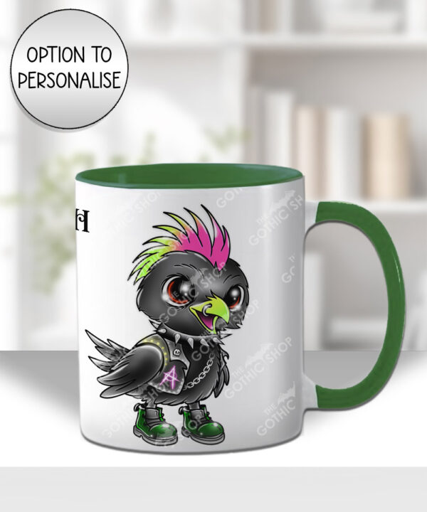 20383 punk quirky crow gothic personalised mug 2