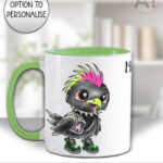 20383 punk quirky crow gothic personalised mug 3