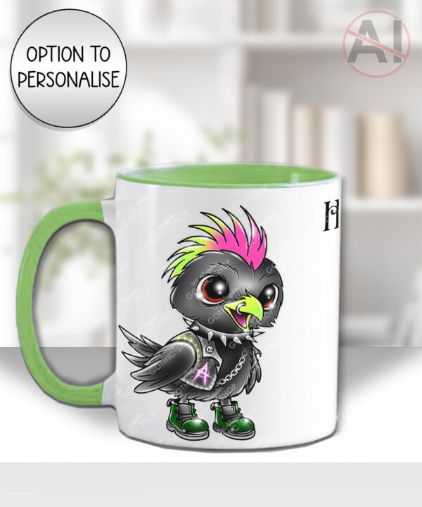 20383 punk quirky crow gothic personalised mug 3