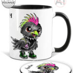 20383 punk quirky crow gothic personalised mug 5