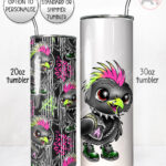 20384 punk quirky crow gothic personalised tumbler 1