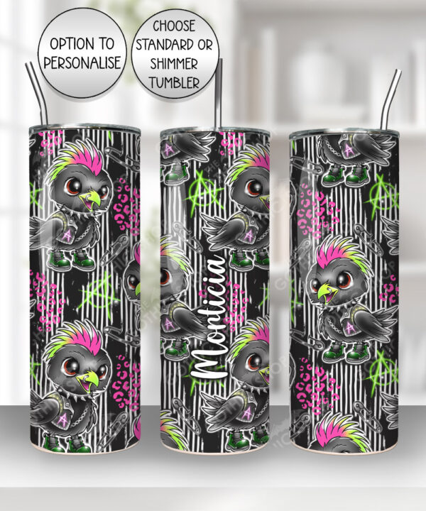 20384 punk quirky crow gothic personalised tumbler 2