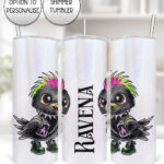 20384 punk quirky crow gothic personalised tumbler 3